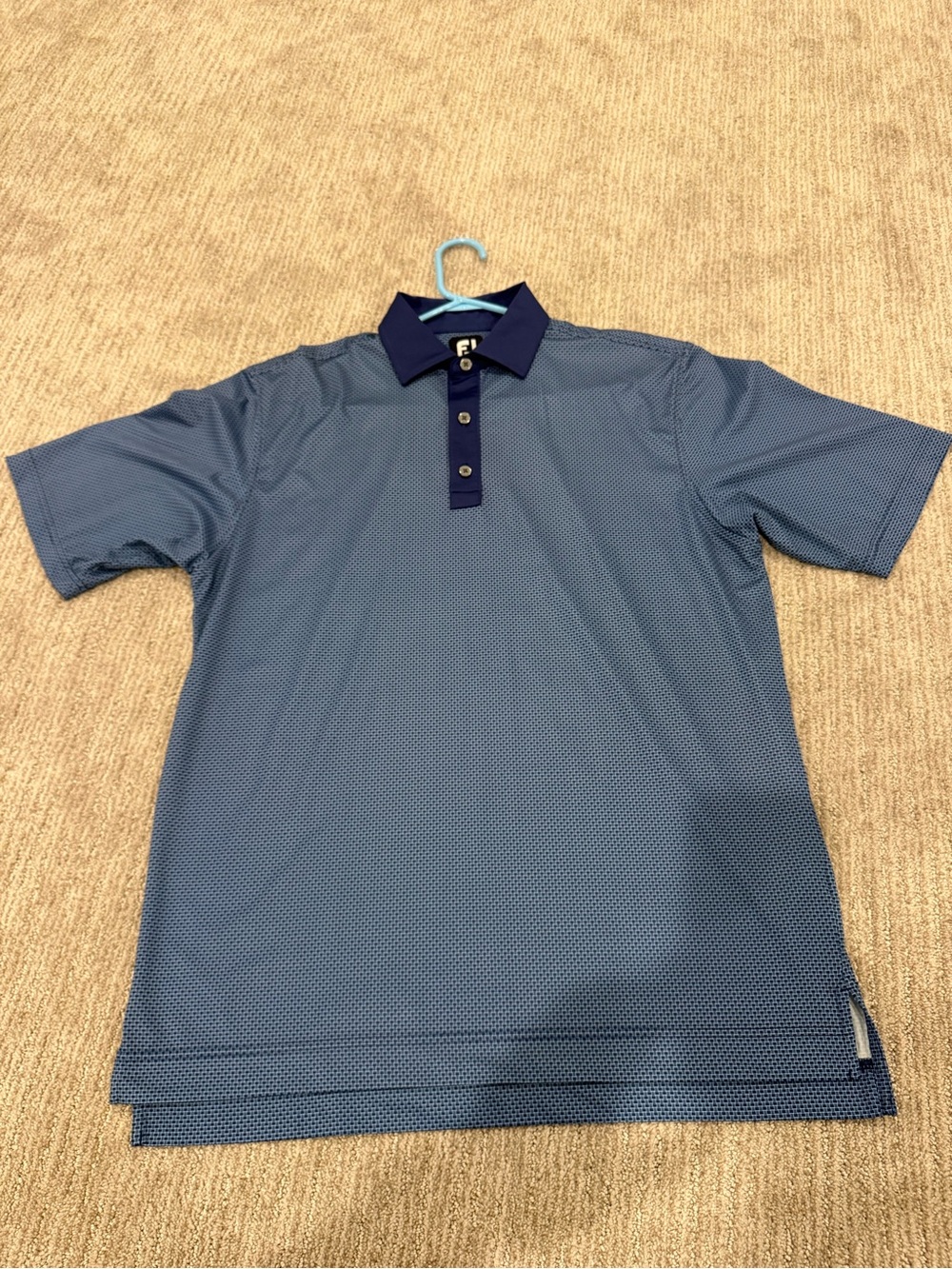 NWOT - FootJoy Men's Blue Short Sleeve Polo Shirt - Contrast Collar